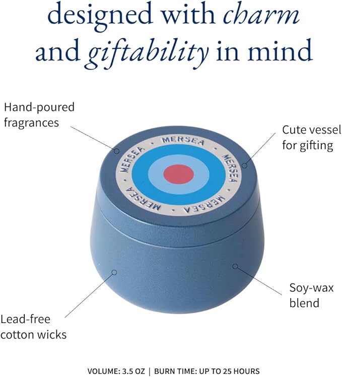 MERSEA Voyager Tin Candle, Scented Candle Tin (3.5 oz)