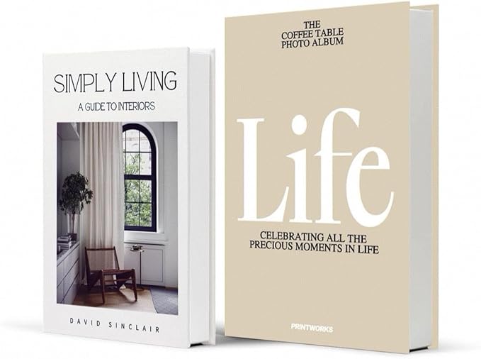 Decorative Books for Home Decor,2 Pcs Modern Minimalist Faux Book for Home Decoration,Coffee Table Decor,Living Room Aesthetic Accent (E1)