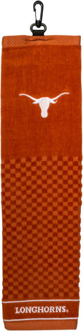Team Golf NCAA Texas Longhorns Embroidered Golf Towel Embroidered Golf Towel, Checkered Scrubber Design, Embroidered Logo
