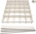 24Pcs Adjustable Drawer Dividers - 14.5Inch Plastic Storage Dividers - White DIY Grid Organizer for Socks, Underwear, Makeup, Clothes
