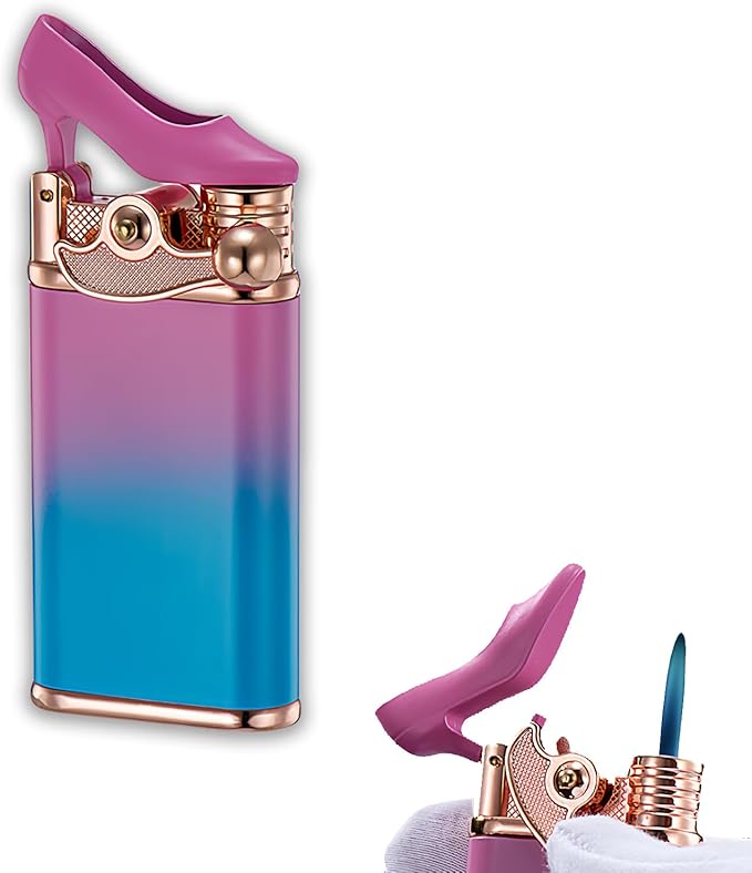 Cute Pretty Lighter Butane, Soft Flame Lighter Fashion Nice Lighters, Unique for Women Candles Gift Camping BBQ (No Butane Fule) (30#)