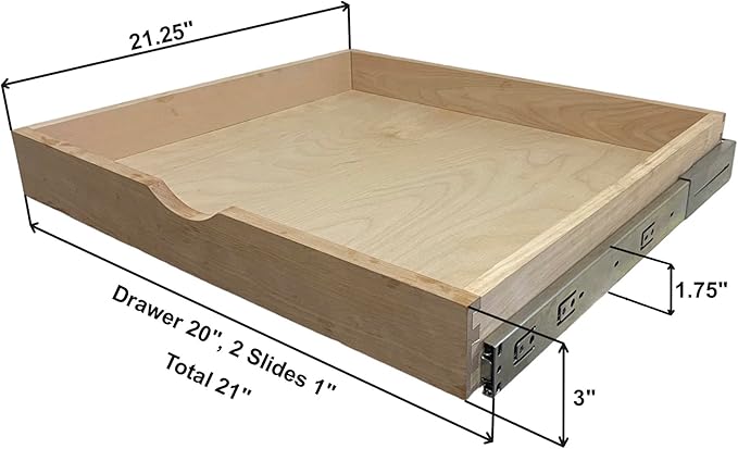 COUVER DIY Non-Assembled Birch Wood, Pull-Out Cabinet Organizers, Under Sink Organizers for Bathroom & Kitchen, Cabinet Slide-Out Organizers and Storage, Soft Closed Rail, 21 inch