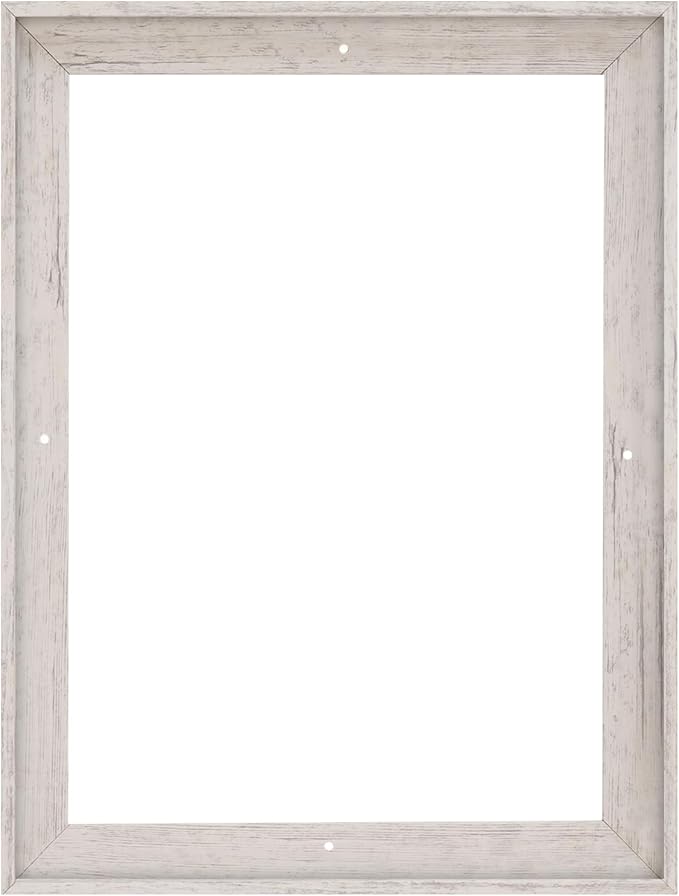 Pixy Canvas Floater Frame 12x14 for 1-1/2 (1.5) inch Deep Canvas Paintings/Canvas Prints/Wood Canvas Panels/Wall Art/Wall Decor/Home Decor/Artwork (Distressed White, 12 x 14 inch, Portrait)