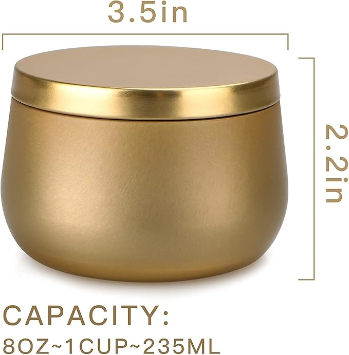 8oz Candle tins with lids,Gold Candle Jars,Bulk Candle tins for Making Candles,Candle Making Jars(24PACK,GOLD)