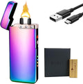 Electric Lighter Plasma Lighters USB Rechargeable Lighter with LED Battery Indicator No Butane Windproof Lighters IdWD867eal for Candles, BBQ, and Travel (Color)