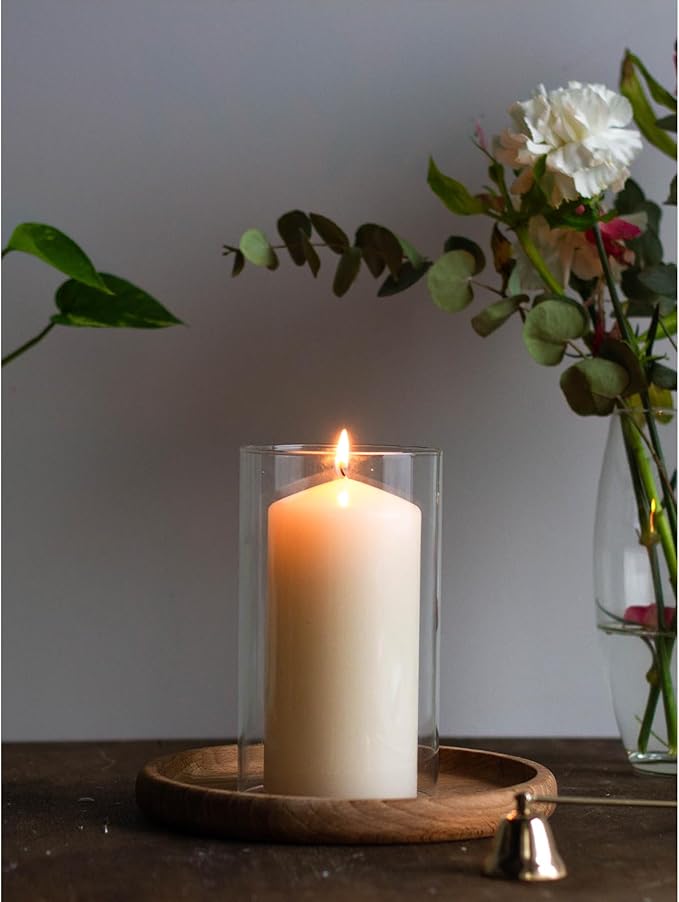CANDWAX 3x6 Pillar Candles Set of 3 - Ivory Large Pillar Candles Long Burning Perfect for Any Occasion - Cylinder Candles Unscented Long Burning