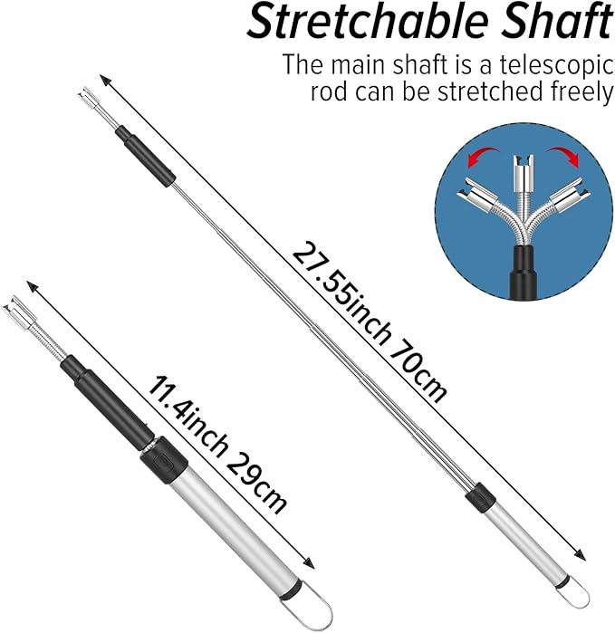 Electric Arc Flexible Neck Long Lighter,Retractable Length 11.4in to 27.55in,Rechargeable Windproof USB Lighter,360° Rotated Ignition Port, Lighters for Candle Fireplace Pilot Light BBQ Grill Silver