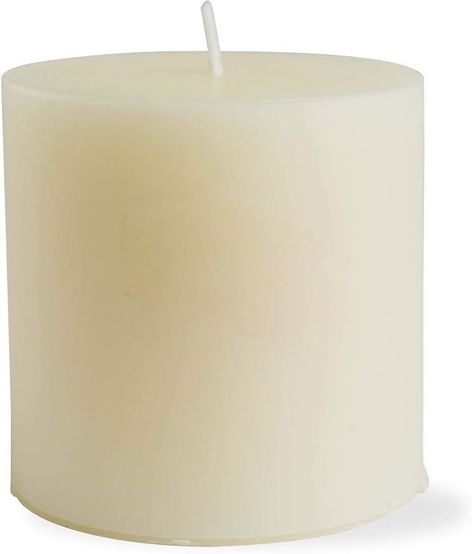 tag Chapel 3X3 Ivory Pillar Paraffin Wax Candle Unscented Drip-Free Long Burning 32 Hours For Home Decor Wedding Parties Dining Dinner Kitchen Table Tabletop Living Room End Table Decor Decoration 3x3