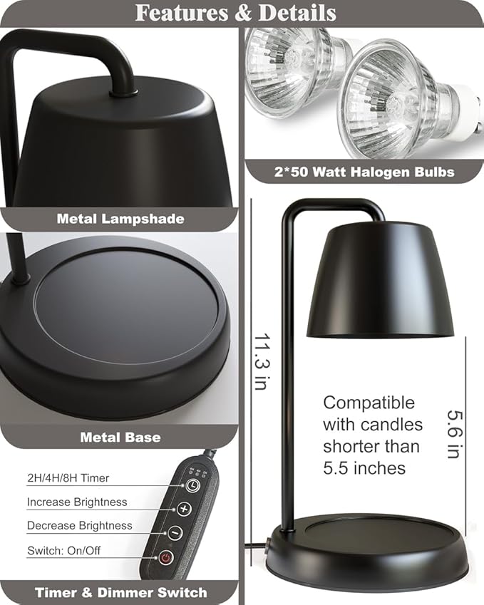 Candle Warmer Lamp Black