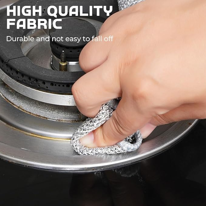 Non Scratch Wire Dishcloth Wet and Dry, 2024 New Kitchen Dish Towels Double Layer Wire Dishwashing Rags Cleaning Pads, Multipurpose Metal Wire Dishcloth Reusable Scrubbing Pads for Kitchen (5PCS)