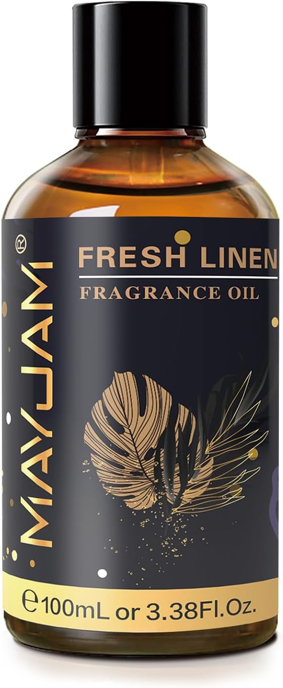 MAYJAM Fresh Linen Fragrance Oils Essential Oil - Fresh Linen Oil for Diffusers, 3.38FL.OZ/100ML Large Volume Fragrance Oil with Premium Glass Dropper