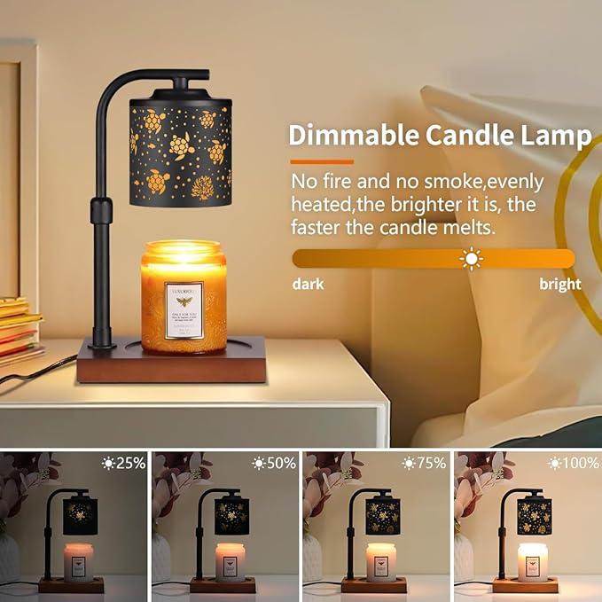 Candle Warmer Lamp with Adjustable Height Dimmable for New Home Decor Electric Candle Warmer for Jar Candles Birthday Gifts for Women Mom(Sea Turtle)