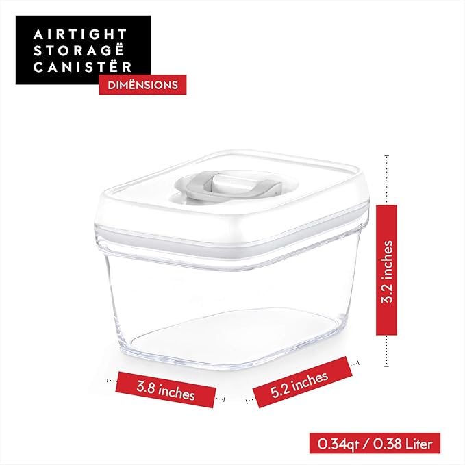 DWËLLZA KITCHEN Airtight Food Storage Containers Set - 12 PC Set - For Kitchen Pantry Organization and Storage - BPA-Free - Clear Plastic Dry Food Canisters with White Lids, Keeps Food Fresh.