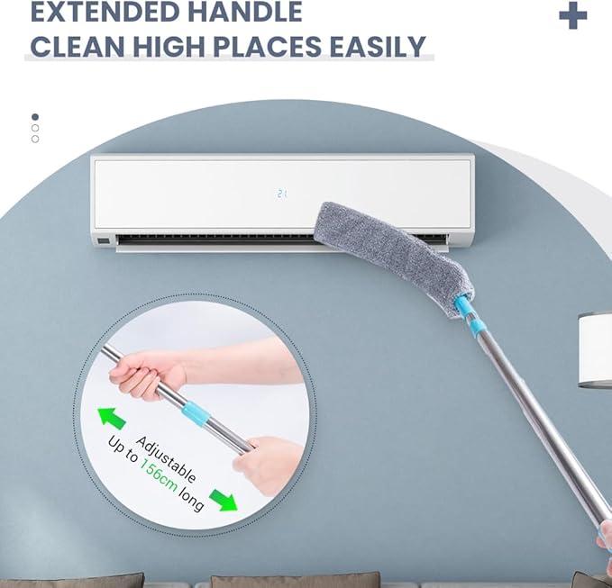 2026 Upgrade Retractable Gap Dust Clean, Extendable Duster Cleaning Tool for Hard-to-Reach Areas, Washable Dusting Brush for Ceiling Blinds Under Furniture (3)