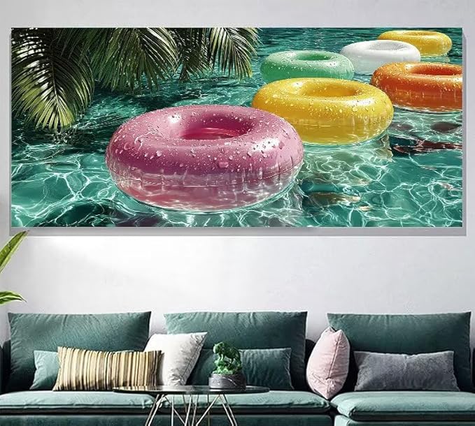 Paint by Numbers Kit for Adults Plant Painting by Numbers River DIY Kits for Adults Canvas Oil Painting Crafts, Hobbies for Women Beginner for Home Wall Decor Art, Gifts Without Frame 12x24Inch 8-5218