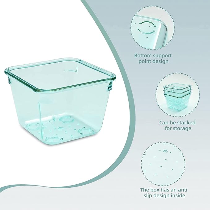 Kitchen Desk Drawer Organizers Storage for Office, Small Acrylic Vanity Trays Makeup Organizer for Drawer Bathroom Plastic Make up Organizers 25 Pcs Clear Blue