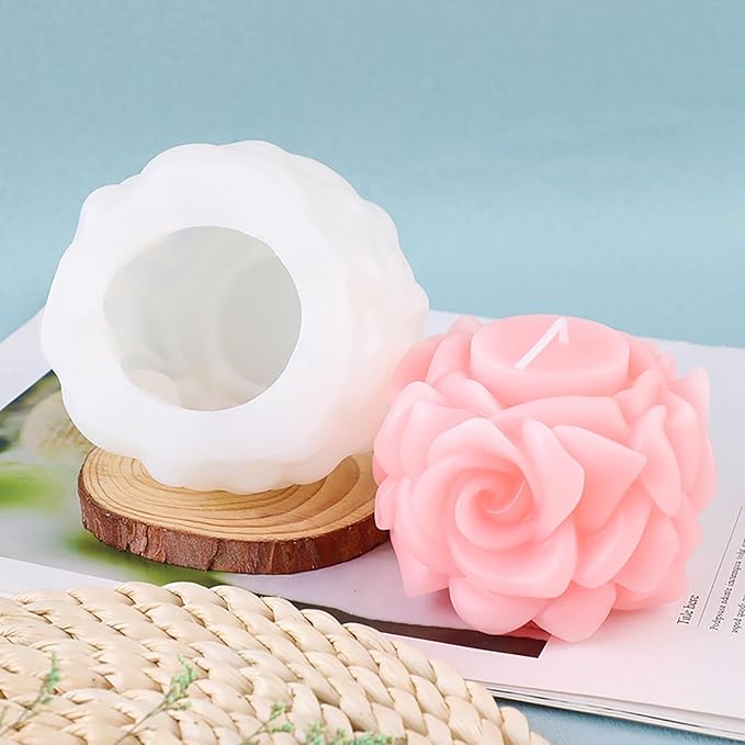 Rose Bouquet Silicone Molds, 3D Rose Resin Candle Molds, Silicone Molds for DIY Handmade Soaps, Clay Craft, Epoxy Resin Crafts, Birthday Gifts, Valentine's Day Gifts & Home Decorations(E)