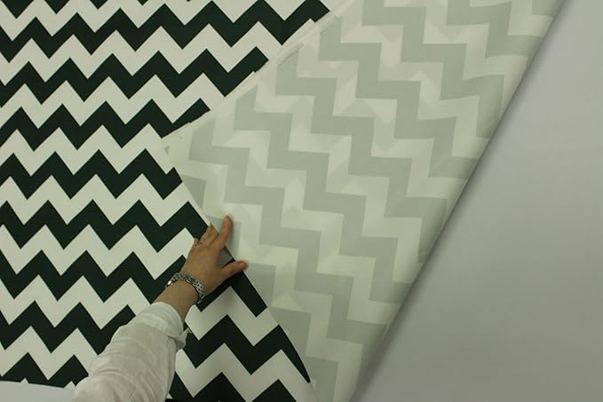 Mybecca Canvas Oxford Fabric Marine Waterproof Outdoor Awning 600 Denier Chevron Pattern Green/White (Cut Separate by Yard for Prime Orders-1 Yard) (60"x36")
