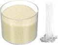 MECCANIXITY Pearled Sand Candles with 20 Pcs Wicks 7Oz / 200g Candle Beads Refillable Powder Sand Wax Making Kit for Thanksgiving Christmas Wedding Party DIY Home Crafts, Beige