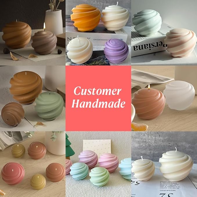MGLIFEUL 3Pcs Spiral Unique Silicone Wax Candle Mold for Candle Making Molds Silicone Mold Novelty Shapes Moldes De Silicona para Velas Artesanales De Silicona