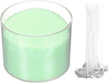 MECCANIXITY Pearled Sand Candles with 20 Pcs Wicks 7Oz / 200g Candle Beads Refillable Powder Sand Wax Making Kit for Thanksgiving Christmas Wedding Party DIY Home Crafts, Light Green