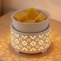 EQUSUPRO Ceramic Wax Warmer Candle Warmer- Wax Warmer for Scented Wax, Electric Wax Melt Warmer Fragrance Wax Melter Wax Burner for Home and Office Decor & Gifts (Aurora Petal Pattern)