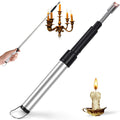 Navpeak Candle Arc Lighters Long Flexible Neck 70cm Rechargeable Telescopic Electric Flameless Lighter for Kitchen Fireplace Pilot Light BBQ Stove (Silver)