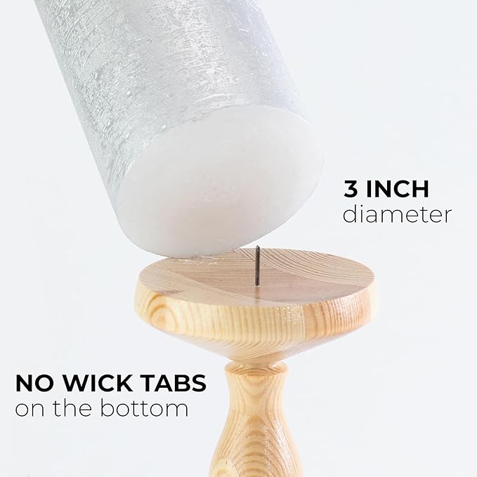 CANDWAX 3x4 inch Pillar Candles Set of 3 – Unscented Dripless Silver Candles for Event Decor, Weddings, Home Use
