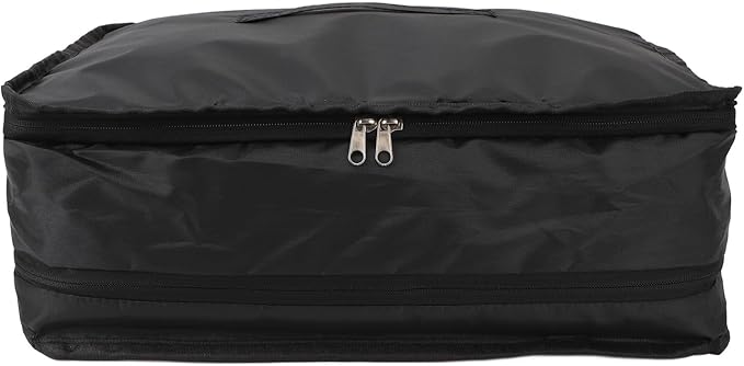 Portable Hanging Travel Shelves Bag, Collapsible 3 Shelf Travel Closet with 2 Hooks, Large Capacity Foldable Clothes Organizer for Suitcase Carry On Closet Insert