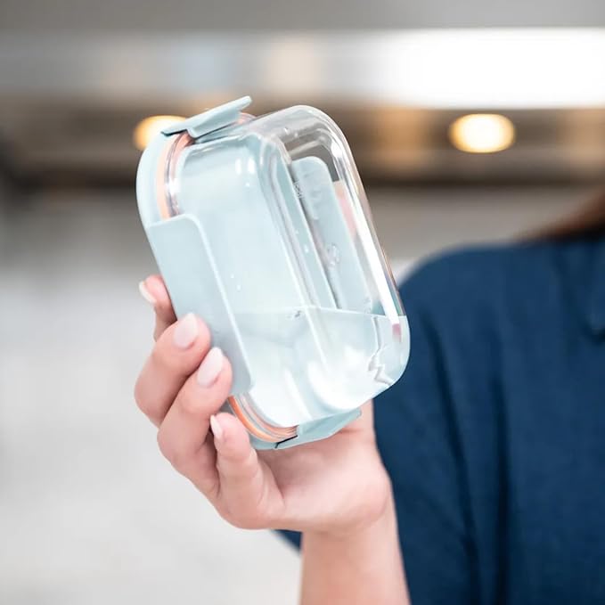 LocknLock LBF405RS7M Bisfree Modular Plus Food Storage Containers for Lunch, Meal Prep, Stackable, BPA-Free, Leakproof, Microwave, Dishwasher, Freezer-Safe, 14 Pieces, 7 Boxes and 7 Lids, Mint, 1.5L