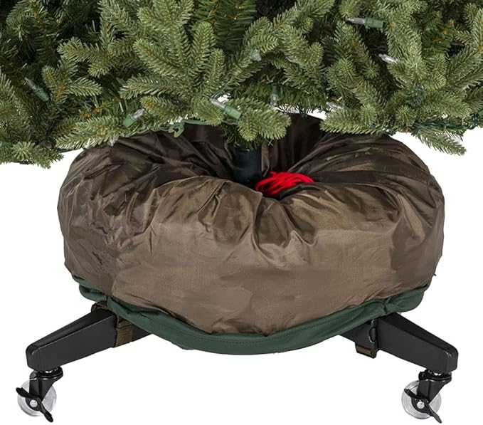 [Upright Tree Storage Bag] - Christmas Tree Storage Bag | Hold Artificial Trees up to 7.5 Feet Tall - Keep Your Fake Tree Assembled | Includes Rolling Tree Stand (7.5' - Medium)