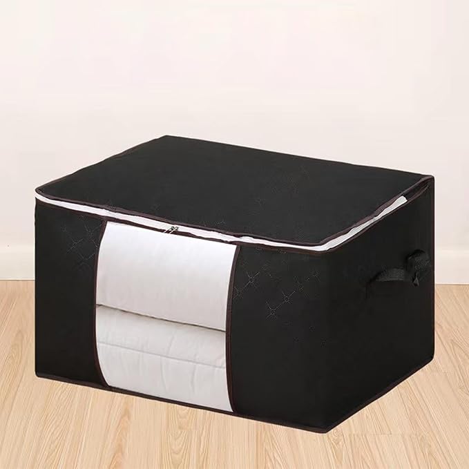 Generic Heavy Duty Moving Bags, Moving Boxes with Reinforced Handles ＆ Premium Double Zippers, 2024 New Storage Tote for Space Saving, Packing ＆ Moving Storage, Black