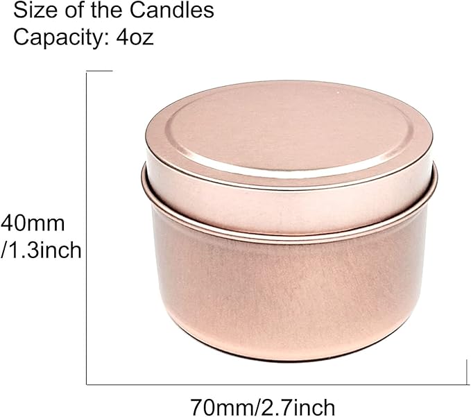 Unixing 16PCS 4oz Candle Tins for DIY Candle Making, Metal Round Candle Containers for DIY Candle Making, Arts & Crafts, Storage and Holiday Gifts, Black Gold Rose Gold Silver Candle Tins