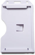 Bulk 50 Pack - Heavy Duty 2-Sided Rigid Multi Card Holder - Hard Plastic Vertical ID Badge Holders for 2 Standard or Thick Prox Cards, Fuel Card, CAC, Work Badge, Credit Cards by Specialist ID (White)