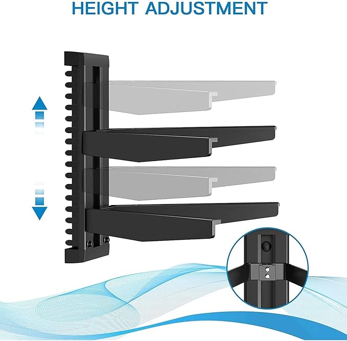PERLESMITH Floating AV Shelf Double Wall Mount TV Shelf - Holds up to 17.6lbs - DVD DVR Component - Perfect for Xbox, Projector, WiFi Router, Game Console and Cable Box, PSDSK2