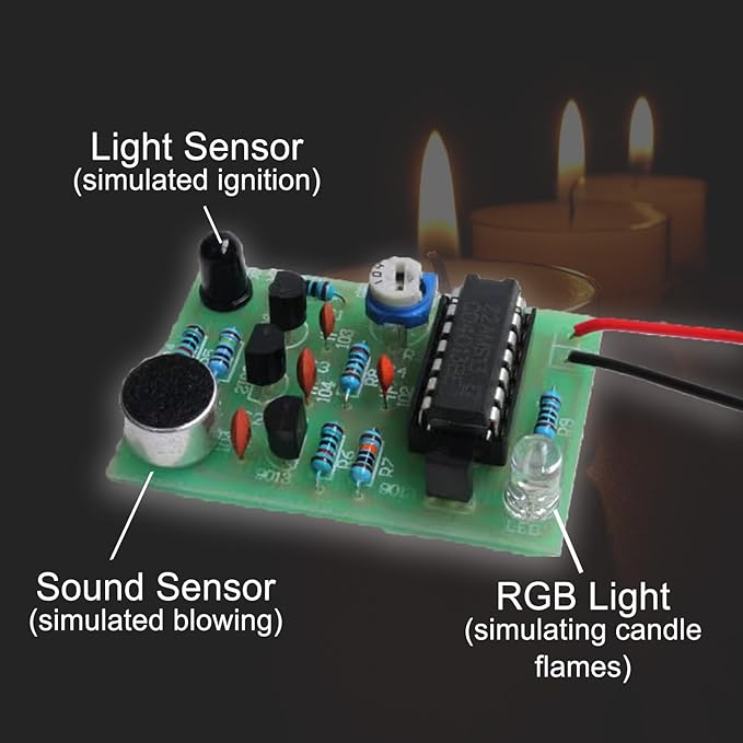 ISolderStore Soldering Practice Kit Electronic Candle Kit Electronics Kit LED DIY Kit Soldering Project for Students Christmas Gift