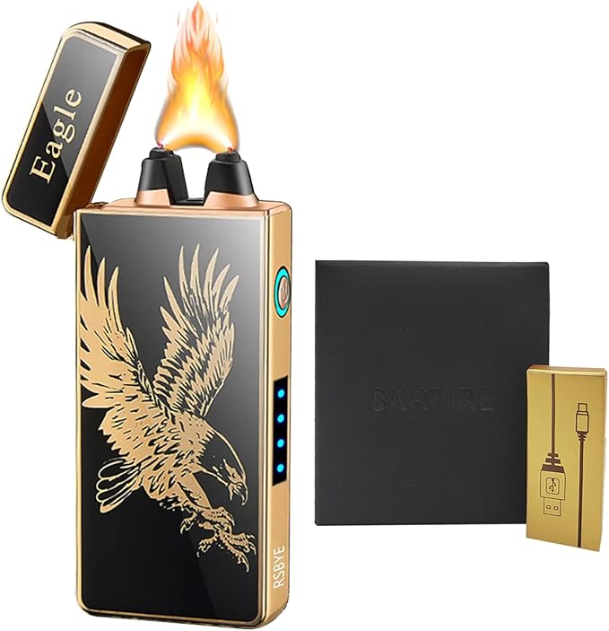 Eagle Electric Lighter Plasma Lighters Arc Lighters USB Rechargeable Lighter LED Battery Indicator Candle Butane for Man