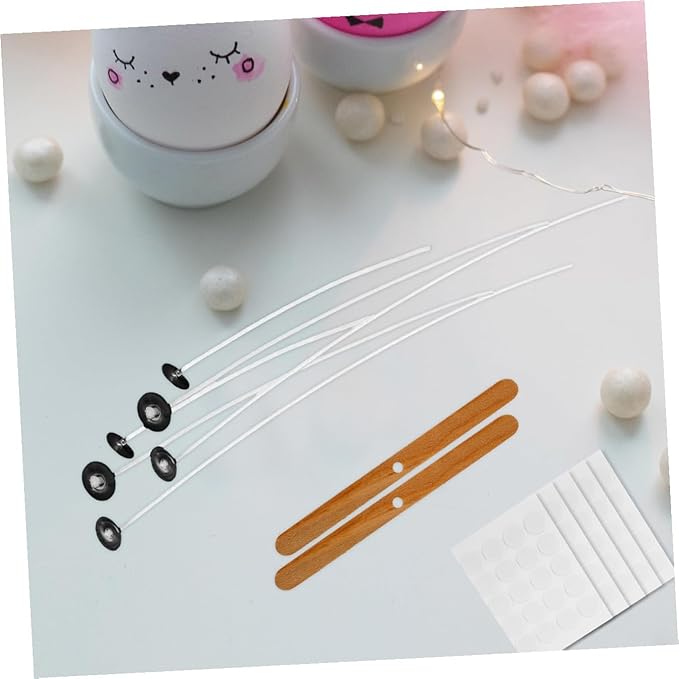 1 Set DIY Candle Making Kit with Candle Wicks Wick Holders Stickers for Family Birthdays and Parties