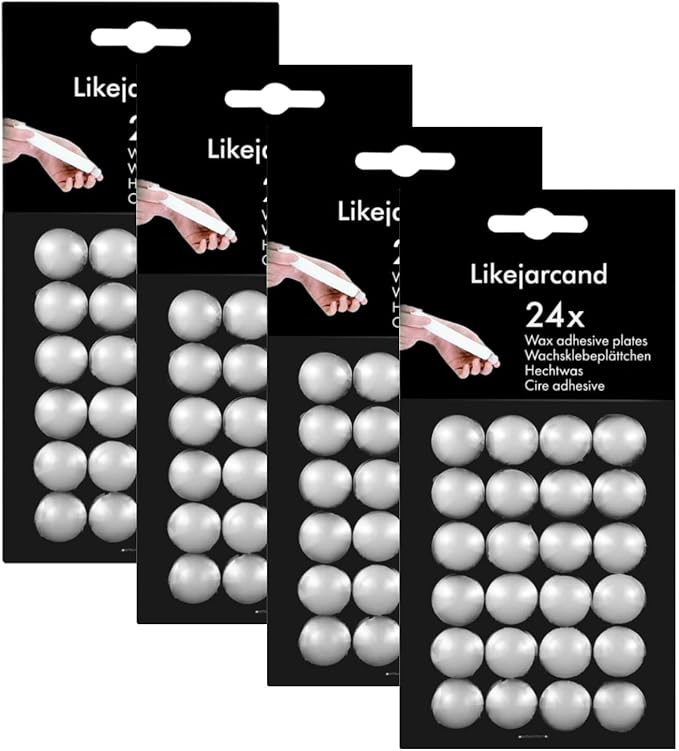 96 Dots White Taper Candle Holders Adhesive candl Grips Small Candle Accessories Inserts-Adhesive, Accessori Candles Wax Sticky Dots (96)