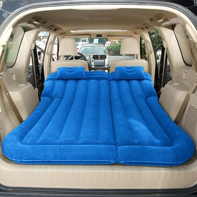 Car Air Mattress for Sonata SEL 2024, Inflatable Bed Thickened Flocking Sleeping Pad Foldable Travel Camping Backseat Cushion,Blue