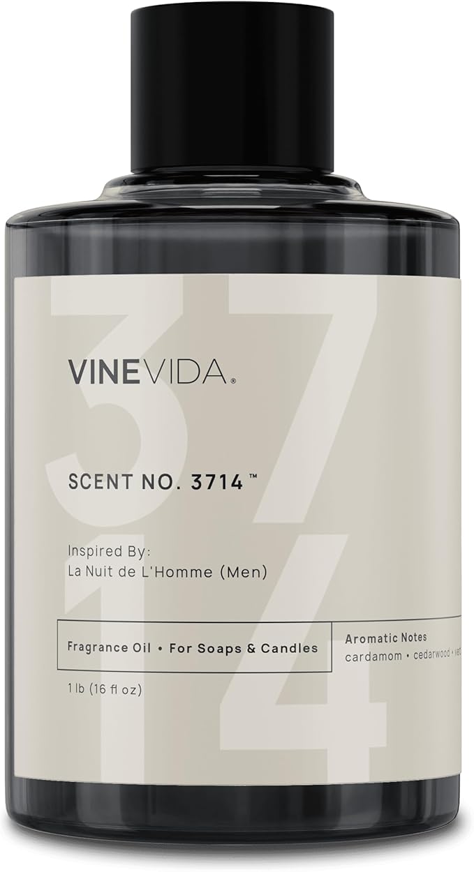 VINEVIDA [16 Oz] Inspired by: La Nuit de L'Homme (Men); Fragrance Oil for Candle Making and Soap Making - Premium Candle Scents for Soy Candles
