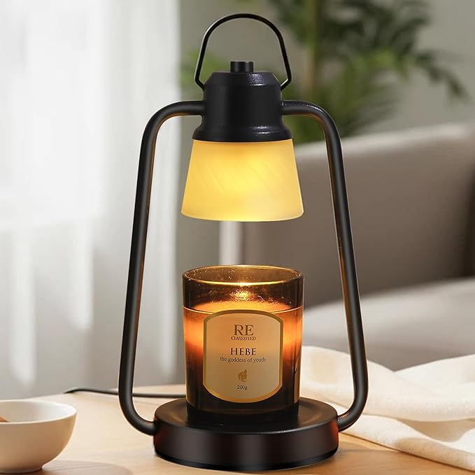 Candle Warmer Lamp with Timer, for Women,Dimmable Electric Wax Melt Warmer for Jar Candles, Vintage Candle Lamp Warmer with 2 Bulbs, House Warming Gifts New Home Decor