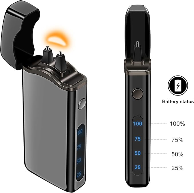 Big Arc Lighter Magical “Flame” USB Rechargeable Plasma Electric Cool Lighter (Black)