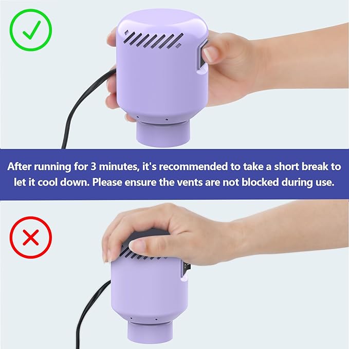 HOTBAG Electric Air Pump for Vacuum Storage Bags, Portable Travel Vacuum Pump Compressing Clothing Vacuum Seal Pump for Various Vacuum Seal Bags Purple(Storage Bag Not Included)