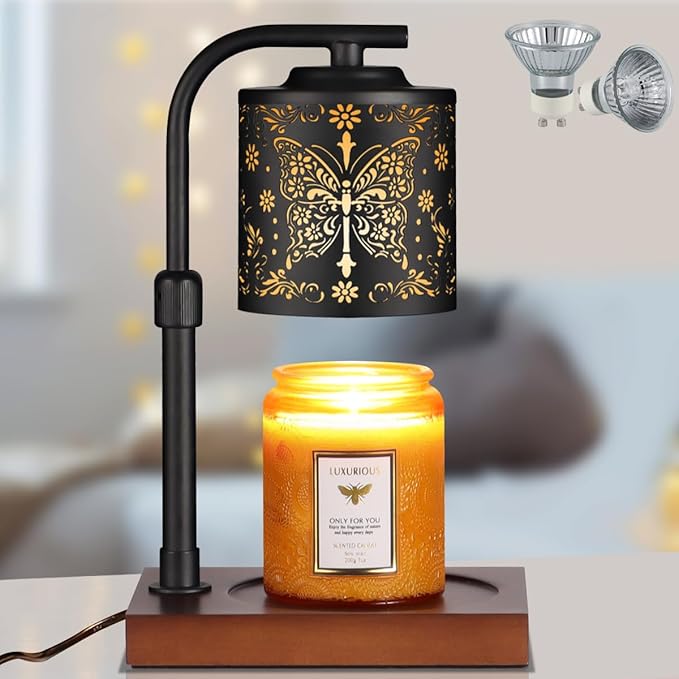 Candle Warmer Lamp with Adjustable Height Dimmable for New Home Decor Electric Candle Warmer for Jar Candles Birthday Gifts for Women Mom(Crucifix Butterfly)