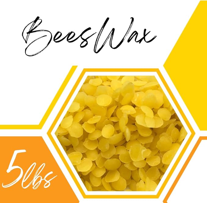 Direct Candle Supply 5lb Yellow Beeswax Pellets, Candle Wax, Bees Wax, Beeswax Pellets Candle Wax for Candle Making, Organic Beeswax, Bees Wax Pellets Melts, 100% Natural Beeswax for Candle Making