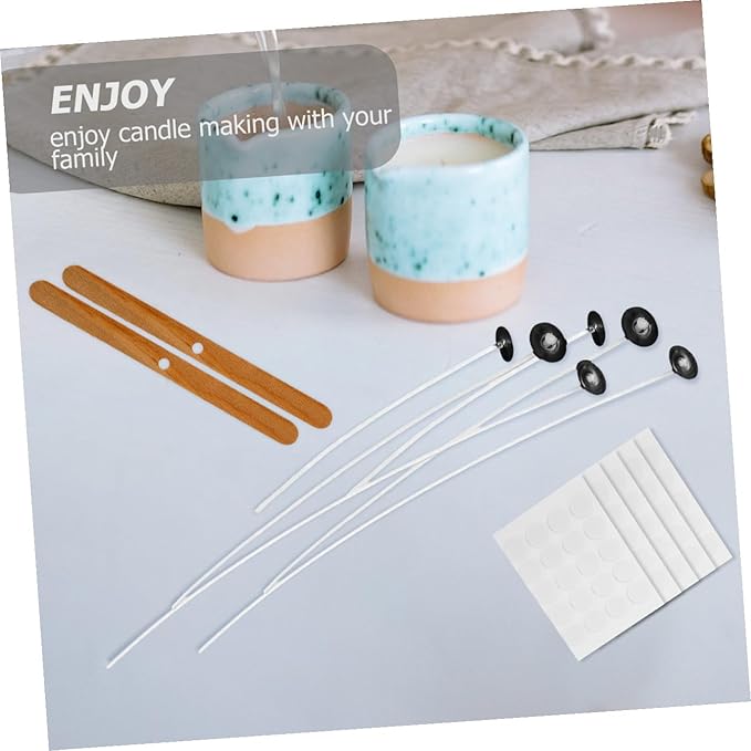 Holibanna 1set Candle Making Kit Complete Candle Wicks Wick Stickers and Holders for Crafting for Birthdays and Parties for Beginners and Adults