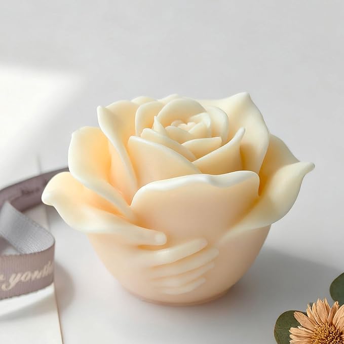 Hand Heart Cylinder Candle & Resin Mold - Resin Casting Silicone Molds for Home Decor & Candle Making Wave Spiral Mold