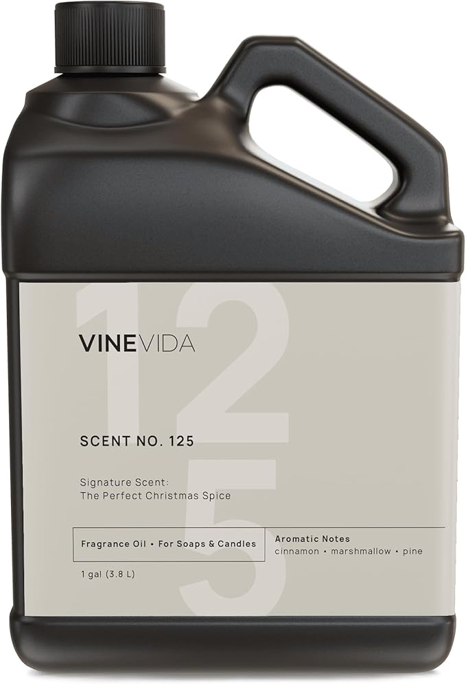 VINEVIDA Scent NO. 125 Fragrance Oil - 1 Gallon (8lbs) - Signature Scent: The Perfect Christmas Spice Fragrance Oil for Candle Making - Made in USA Candle Scents Scents for Soap Making