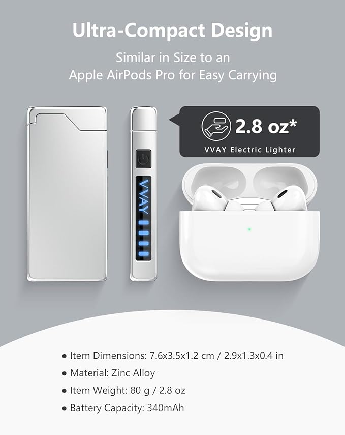 VVAY Electric Arc Lighter Rechargeable USB-C - Windproof & Flameless